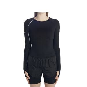 Off White NWOT Women's Logo Active Long Sleeve T-Shirt Top Black Size XS